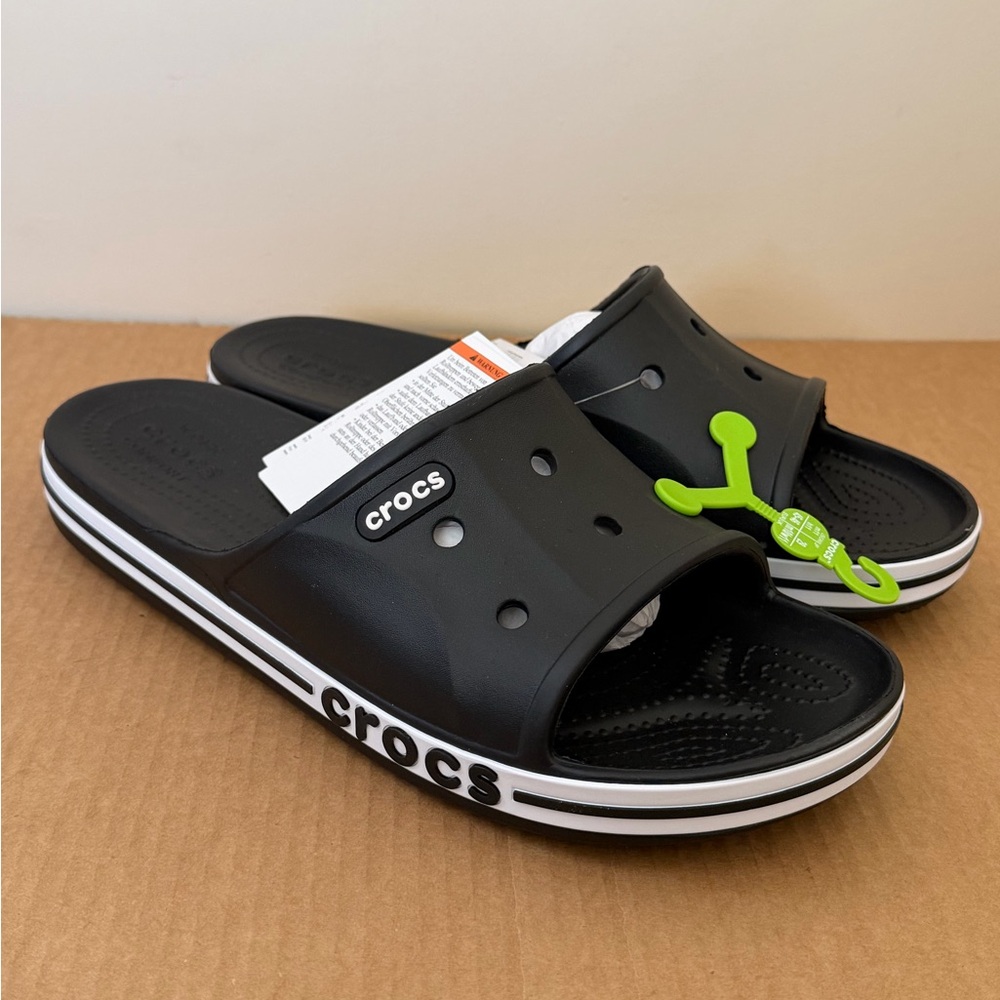 Crocs Bayaband Slide Sandals Men’s Size | Black/White